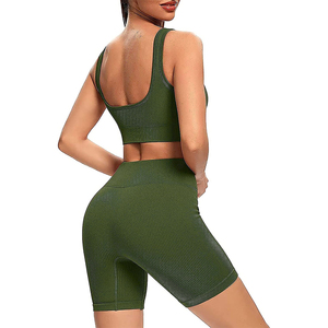 Nouveauté : Ensemble de sport pour femmes, deux pièces, coupe ajustée, soutien-gorge de sport avec short sans couture, vêtements de sport actifs, ensembles de yoga - Product Image 4