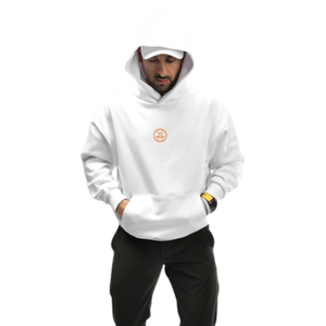 Sweat à capuche unisexe blanc Signature, sweat-shirt décontracté haut de gamme, haut à capuche en polaire confortable et ample pour le streetwear - Product Image 1