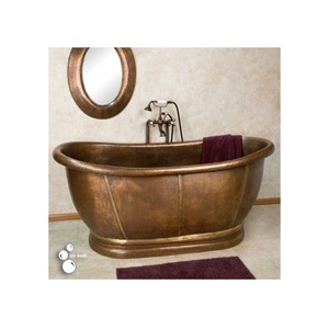 Bañera de Cobre Antigua de Doble Extremo, Bañera Independiente de Lujo Hecha a Mano, Bañera de Hidromasaje Personalizada OEM, Forma Rectangular, Estilo Elegante - Product Image 2
