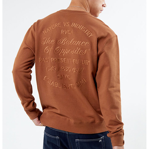 เสื้อสเวตเชิ้ตคอกลมสีน้ำตาลสำหรับผู้ชาย ทรงปกติ ผ้าฝ้าย 100% ปักโลโก้ สวมใส่สบายๆ สำหรับฤดูใบไม้ร่วง - Product Image 5