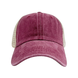Distressed Trucker Cap Wholesale Mesh <b>Hats</b> Custom Logo Hip Hop Fashion Summer Outdoor Sports Washed Cloth Baseball Cap - Product Image 1