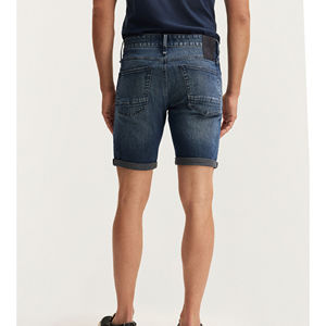 Men's Straight Leg Acid Wash Light Wash Mid Waist Cotton Denim Shorts Casual Summer Style - Product Image 2
