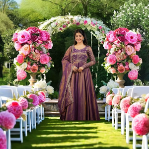 Ramdev Trading Kurta/Kurti Moderno de Seda Crepé Pesada para Mujer, Estilo Gujarat, para Bodas, Fiestas, Diwali, de Secado Rápido, Reversible, con Estampado Digital - Product Image 1