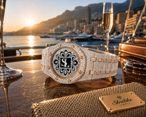 Montre haut de gamme sertie de moissanite |   Chronographe personnalisé Hip Hop |   Montre unisexe de luxe, mouvement à quartz, diamètre du boîtier 42 mm - Product Image 3