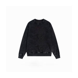 Sudadera Oversize de Cuello Redondo, Color Rosa Sólido, Tejida, Unisex, Largo Regular, Estilo Otoñal - Product Image 3