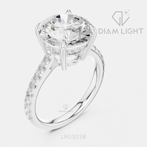 แหวนเพชรทรงกลม 4.00 กะรัต เพาะเลี้ยงในห้องปฏิบัติการ ตัวเรือนทองคำขาว 14K พร้อมใบรับรอง IGI สี F+ ความสะอาด VS+ แหวนหมั้นดีไซน์หรูหราแบบใหม่ - Product Image 2