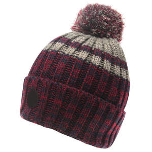 Bonnet d'hiver en tricot avec pompon, mélange de laine doux et chaud, unisexe, vente en gros, logo personnalisé - Product Image 2