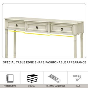 Consolle da Ingresso con Cassetti a Sbalzo e Ripiano Lungo, Tavolo da Divano con Cassetti Contenitori - Product Image 6