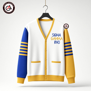 เสื้อคาร์ดิแกนอะคริลิกปักลาย Sigma Gamma Rho Soror สำหรับผู้หญิง |   เสื้อเชิ้ตปักลาย SGRho Sorority สำหรับสุภาพสตรี สไตล์เรียบง่าย ป้องกันรอยยับ - Product Image 1