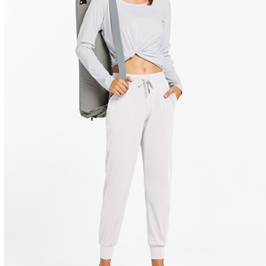 Wholesale Winter Flat Front Womens Cotton Fleece Sweat Pants Super Soft Breathable Casual Cargo Jogger <b>Trousers</b> <b>Elastic</b> <b>Waist</b> - Product Image 2