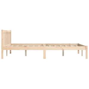 Cadre de lit en bois de pin massif 75,98 x 79,92 po, lits en bois naturel - Product Image 5