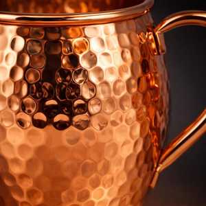 Taza de Cobre Martillada a Mano con Asa de Diseño Único, Taza Moscow Mule, Compra al por Mayor para Suministro a Restaurantes y Hoteles - Product Image 5