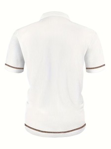 เสื้อเชิ้ตแขนสั้นผู้ชายสไตล์ลำลองขายส่ง รับสกรีนโลโก้ ลายเรียบ ผ้าโพลีเอสเตอร์/คอตตอน ระบายอากาศ แห้งเร็ว น้ำหนัก 220 กรัม - Product Image 4