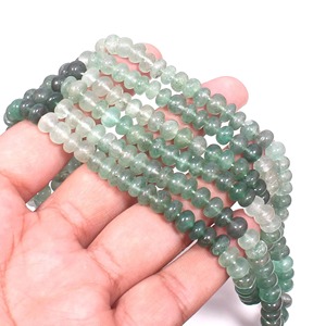 Perles de quartz fraise vert, perles rondelles lisses ombrées en quartz fraise vert naturel, perles pour la fabrication de bijoux, Lo - Product Image 5