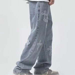 Jeans de Mezclilla Rectos para Hombre, Estilo Urbano, 100% Algodón, Transpirables, de Peso Medio, Bordados y Recubiertos, Personalizados OEM - Product Image 6