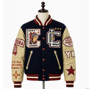 Custom Manufacturer Wholesale High Quality Chenille Varsity <b>Jacket</b> for <b>Men</b> 100% Wool Breathable Streetwear Winter - Product Image 1