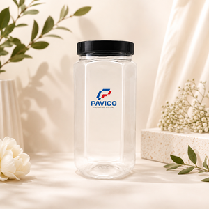 ขวดพลาสติกใสทรงเหลี่ยม 1050 มล. พร้อมฝาเกลียวสีดำขนาดคอขวด 89 มม. ผู้ผลิตบรรจุภัณฑ์ขายส่งในเวียดนาม - Product Image 4