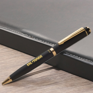 Business School bureau nouveauté 0.5mm stylo à bille rouleau noir argent métal cadeau promotionnel à prix réduit - Product Image 5