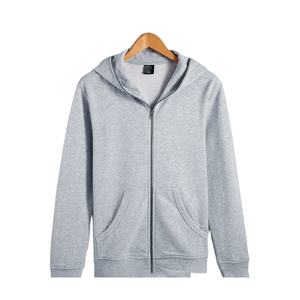 M & F 2021 Hommes Casual Full Face Zip Hoodie Personnalisé En Vrac Logo Conception Patchwork Motif Polaire Fitness Printemps Couleur Unie - Product Image 3