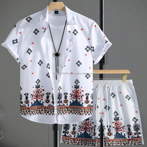 ชุดเสื้อเชิ้ตและกางเกงขาสั้นผ้าซาตินพิมพ์ลายดอกไม้ โพลีเอสเตอร์/คอตตอน ระบายอากาศได้ดี สไตล์สตรีทแฟชั่นฤดูร้อน น้ำหนัก 200 กรัม สำหรับผู้ชาย มีสินค้าพร้อมส่ง - Product Image 5
