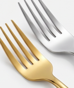 Juego de Cubiertos Modernos de Acero Inoxidable Dorado y Plateado, Aptos para Lavavajillas, Cubertería para Bodas, Cucharas, Tenedores, Cuchillos - Product Image 2