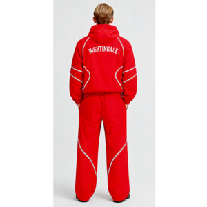 Hot Selling Nylon Sweat Suit Zip up <b>Jacket</b> Casual Lightweight <b>Patchwork</b> Nylon Reflective Windbreaker Streetwear Tracksuit - Product Image 3