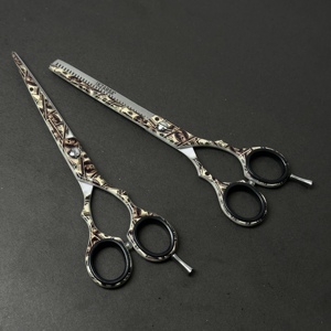 Hair Styling <b>Barber</b> Scissors 2 Piece <b>Sets</b> Top Surgical Grade Stainless Steel Made Hand Crafted Printed <b>Barber</b> Scissor - Product Image 4
