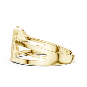 Anillo de Diamante Cultivado en Laboratorio VANGUARD TRIANGLE para Hombre, Juego de Anillos de Oro Amarillo Sólido de 18 Quilates con Baño de Rodio, Estilo Minimalista para Boda, Compromiso o Fiesta - Product Image 2