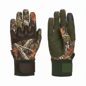 Gants tactiques en cuir de qualité supérieure, couleur olive, compatibles écran tactile, design personnalisé, fournisseur pakistanais, pour la chasse en extérieur. - Product Image 4