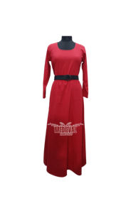 Túnica Larga Medieval de Algodón Rojo con Manga Larga y Cinturón de Cuero, Disfraz Vikingo, Renacimiento, Recreación Histórica, Caballero Guerrero, Fiesta de Pascua - Product Image 4