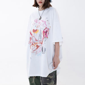 Camisetas de estilo vintage con hombros caídos y lavado ácido para hombre, camisetas estampadas de cuello redondo para streetwear. - Product Image 5