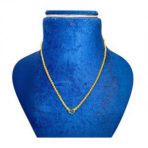 Cadena de Bolas de Oro 22K para Bebés, Cadena de Cuentas Delicadas con Sello 916, Cadena Tradicional Goli Link para Niños y Mujeres, Uso Diario - Product Image 1