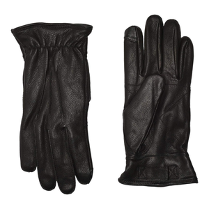 Leather Winter Gloves For Men and Woman <b>Genuine</b> Sheepskin Checked Stitch Design Outdoor Fashion OEM Black Winter Gloves - Product Image 3