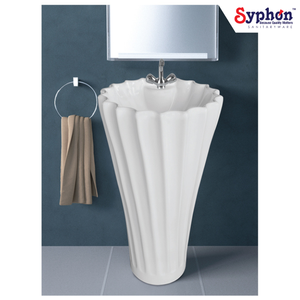 Lavabo de Cerámica Blanco de Una Pieza de Diseño Único y Ecológico de Primera Calidad con Opción de Logotipo Personalizado - Product Image 1