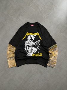 Camiseta Gráfica Personalizada para Hombre, Talla Grande, Tejido Grueso, Camuflaje, Doble Manga, Estilo Urbano, Algodón, Hombros Caídos, Manga Larga - Product Image 1
