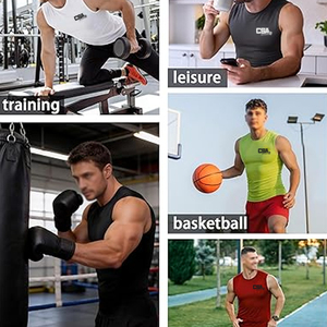 High Demand Lightweight Sleeveless <b>Compression</b> Shirt Men Breathable Quick Dry Gym Workout Running Training - Product Image 5