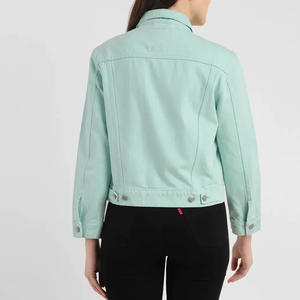 Veste en jean classique boutonnée coupe ample décontractée élégante écologique personnalisable pour l'automne/hiver couleur bonbon - Product Image 3