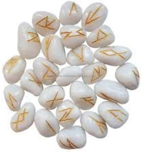 Juegos de Runas de ágata blanca Natural de 25 piezas de la mejor calidad, gran oferta, piedras caídas talladas, artesanías de piedra semipreciosa para curar - Product Image 4