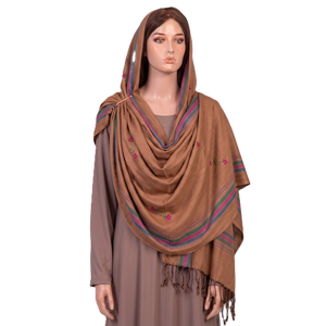 Wholesale Pashmina Style <b>Shawl</b> Viscose Woven Stripe Border Fringe Winter Wrap Women Bulk Order OEM ODM Custom - Product Image 3