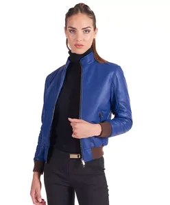 Chaqueta de Cuero para Mujer Otoño Invierno, Chaqueta de Cuero de Alta Calidad con Relleno de Algodón Transpirable y Tejido de Punto: Chaqueta de Cuero de Oveja para Mujer - Product Image 2