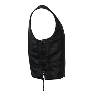 Chaleco de Cuero Vacuno Premium para Hombre, Estilo Motero, Sin Mangas, Prenda Exterior de Moda, Logotipo Personalizado, Venta al Por Mayor - Product Image 3