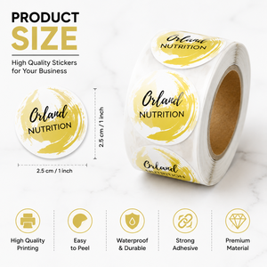 Custom Round Roll Stickers Waterproof Self Adhesive <b>Labels</b> Personalized Logo Printing for Packaging Bottles Jars Business Brand - Product Image 3
