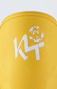 Protège-tibias en néoprène K4 jaune, léger, protection pour adultes, sports toutes saisons - Product Image 3