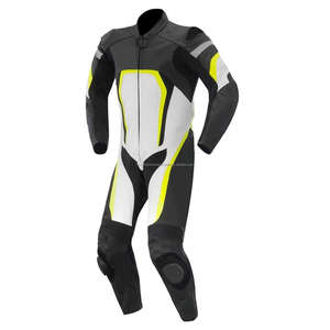 Combinaison de course en cuir pour moto de haute qualité en deux pièces pour hommes avec impression de logo de marque personnalisée Combinaisons de moto pour hommes - Product Image 4
