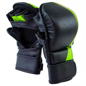 ถุงมือ MMA แบบเปิดฝ่ามือ สำหรับฝึกซ้อมและต่อสู้  วัสดุหนังวัว ระบายความชื้นได้ดี  แบบผูกเชือก  สำหรับศิลปะการต่อสู้  ใช้ได้ทั้งชายและหญิง สำหรับชกมวย - Product Image 1