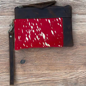 New Real Handmade Metallic Zipper Clutch <b>Small</b> Wristlet Cowhide Leather <b>Wallet</b> Rainbow Clutches With Tassel Women Stylish <b>Wallet</b> - Product Image 4