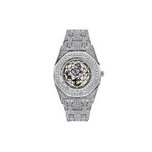Reloj de Cuarzo Analógico de Lujo Personalizado para Hombre, Caja Cuadrada, Correa de Acero Inoxidable, Cristal de Zafiro, Esfera de Moissanita, 46 mm, Hebilla - Product Image 1