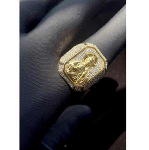 แหวนทองคำแท้ประดับเพชร CZ ระยิบระยับรูปนักบุญจูด ผลิตจากโรงงานโดยตรง เหมาะสำหรับสวมใส่ทุกวัน มีราคาส่งออก - Product Image 1