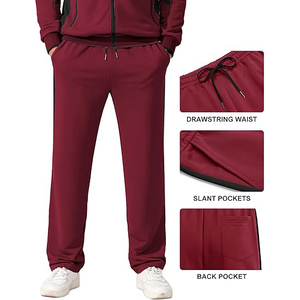Veste avec poignets et ourlet élastiques empêchant le vent d'entrer dans les pantalons, pantalon à poches profondes, ensemble coupe-vent. - Product Image 3
