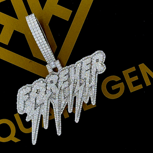 Pendentif Hip Hop personnalisé avec nom et numéro sur mesure, plaqué or, moissanite, argent sterling 925, bijoux de fête - Product Image 1